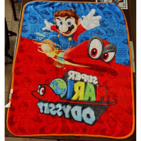 Super Mario Odyssey Nintendo Blanket Throw Soft Plush Kids - Picture 5 of 5